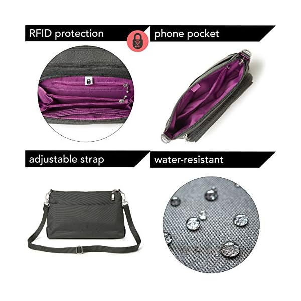 Baggallini Women's Original Everyday Bag, Charcoal, One Size US