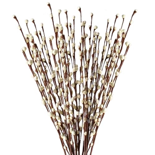 Branches de saule artificiel fleurs blanches réutilisables vase - 8