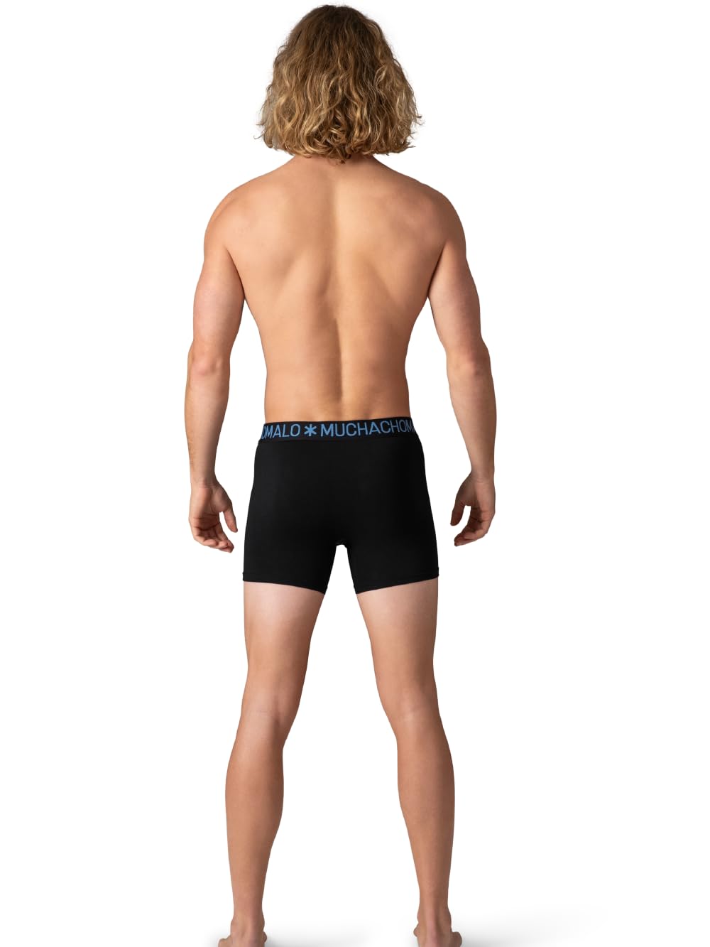 Muchachomalo Uomo Boxer 3-Pack, Tinta Unita, bambù, Fascia Elastica
