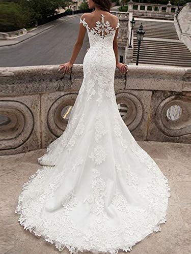 Robe de mariée sirène en dentelle de prestige JAEDEN dos travaillé - 2