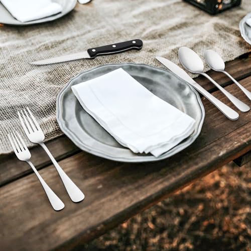 AIKWI 72-Piece Silverware Set with Steak Knives Service for 12, Stainless Steel Cutlery Flatware Set, Mirror Polished Tableware Utensils Set for Home Party Hotel Kitchen, Dishwasher Safe