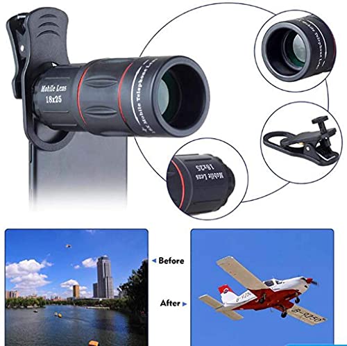 Teleobjetivo 18X para móvil monocular ajustable con cabezal externo HD 3