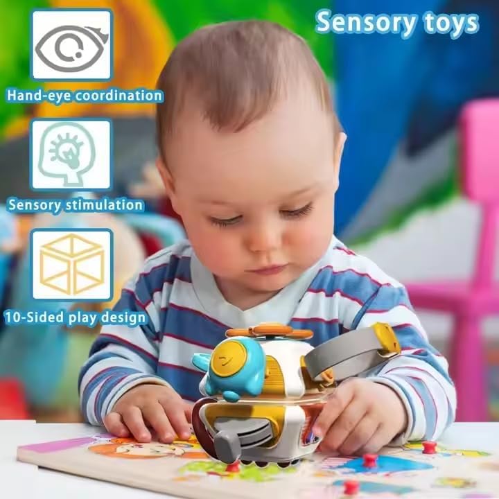 Image of Busy Cube for Kids Montessori Toy Sensory Busy Board Travel Toy for Toddlers (Polyhedron)