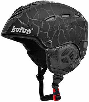 Amazon Kufun ヘルメット スキー スノーボード 大人用 ジュニア 調節可能 レディース スキーヘルメット スノーボードヘルメット 男女兼用 クラック ブラック M 55 58cm Kufun ヘルメット