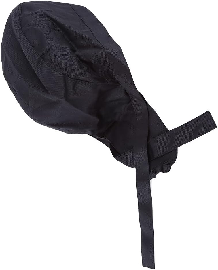 Oumefar Comfortable Cotton Pirate Chef Hat Adjustable Chef Cooking Cap with Opitonal (Black)
