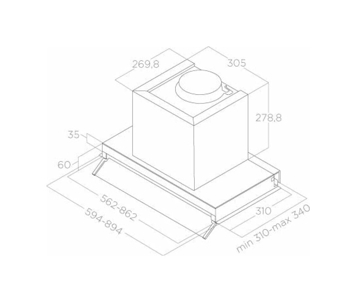 Cappa da cucina, Tipo Aspirante, Incasso, L 90 cm, Inox, BOXIN ADVANCE IX/A/90