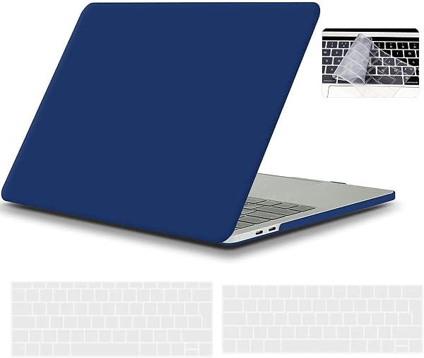 Custodia Compatibile con 2016-2019 MacBook Pro 13 (A2159 A1989 A1706 A1708), Plastica Case Sottile Cover Rigida e EU Copertura Tastiera per MacBook Pro 13 Pollici, Blu navy - 1