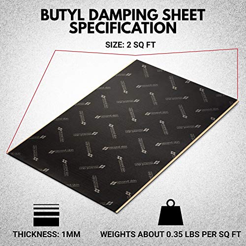 Second Skin Audio Damplifier Premium Automotive Sound Deadening Mat – Butyl Rubber Car Sound Deadener - Made In The Usa (40 Sq Ft) #TOP3