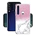 Produktbild Pnakqil Motorola Moto G8 Play/Moto One Macro Case, Transparent with Pattern Shockproof Flexible TPU Silicone Ultra Thin Protective Back Cover for Motorola G8 Play/One Macro, Pink and White Glitter