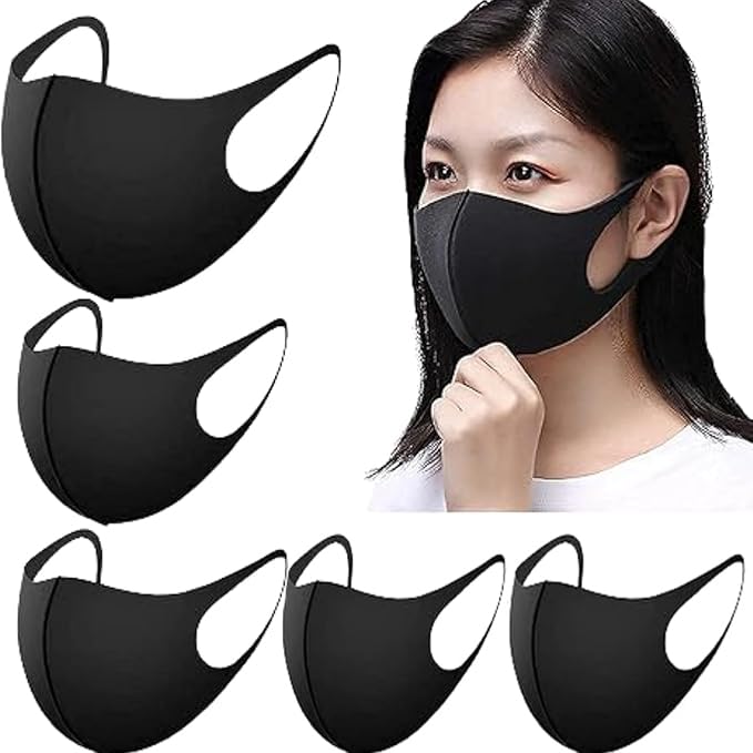 Image of Tomorrow Fashion Face Mask - Reusable Soft, Breathable & Washable Black Mask for Men & Women | Daily Use, Travel, Outdoor Activities | Stretchable Rider Mask | Stylish & Comfortable Fit