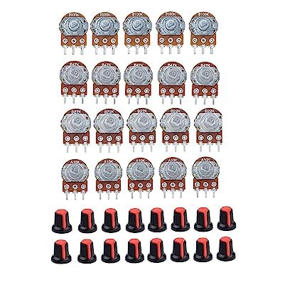 KeepItSecret 10k 22k 47k 100k Potentiometer Kit Combo Single Variable Resistor With Knob -(Pack of 20 Pcs) (B0C8NNF56Y) Amazon Price History, Amazon Price Tracker