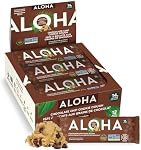 ALOHA Organic Plant Based Protein Bars |Chocolate Chip Cookie Dough Vegan Snacks, Low Sugar, Gluten Free 12 count