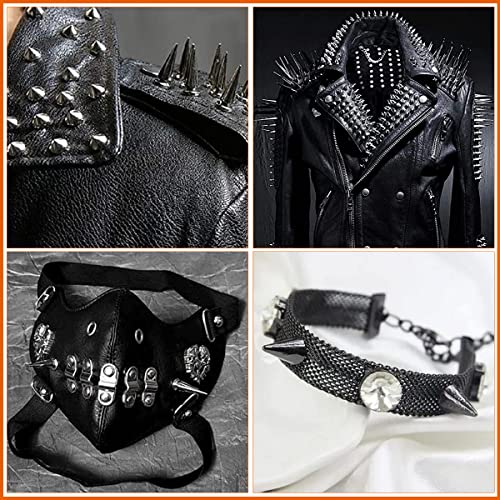 Renashed R-MD13-150 Sets Punk Spikes And Studs, 13 Shape Cone Spikes Leather Rivets Gothic Screw Back Studs thumb #6