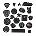 Juland 20 PCS Patchs PU Noirs Auto-adhésif, Autocollant Patchs de décoration de Sac à Dos personnalisés pour Hommes, Femmes, garçons, Filles, Enfants
