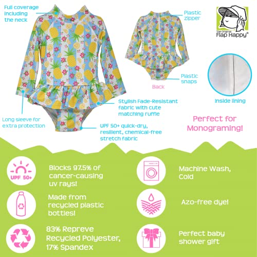 Image of Flap Happy Baby Girls' UPF 50+ Alissa Infant Ruffle Rash Guard Swimsuit