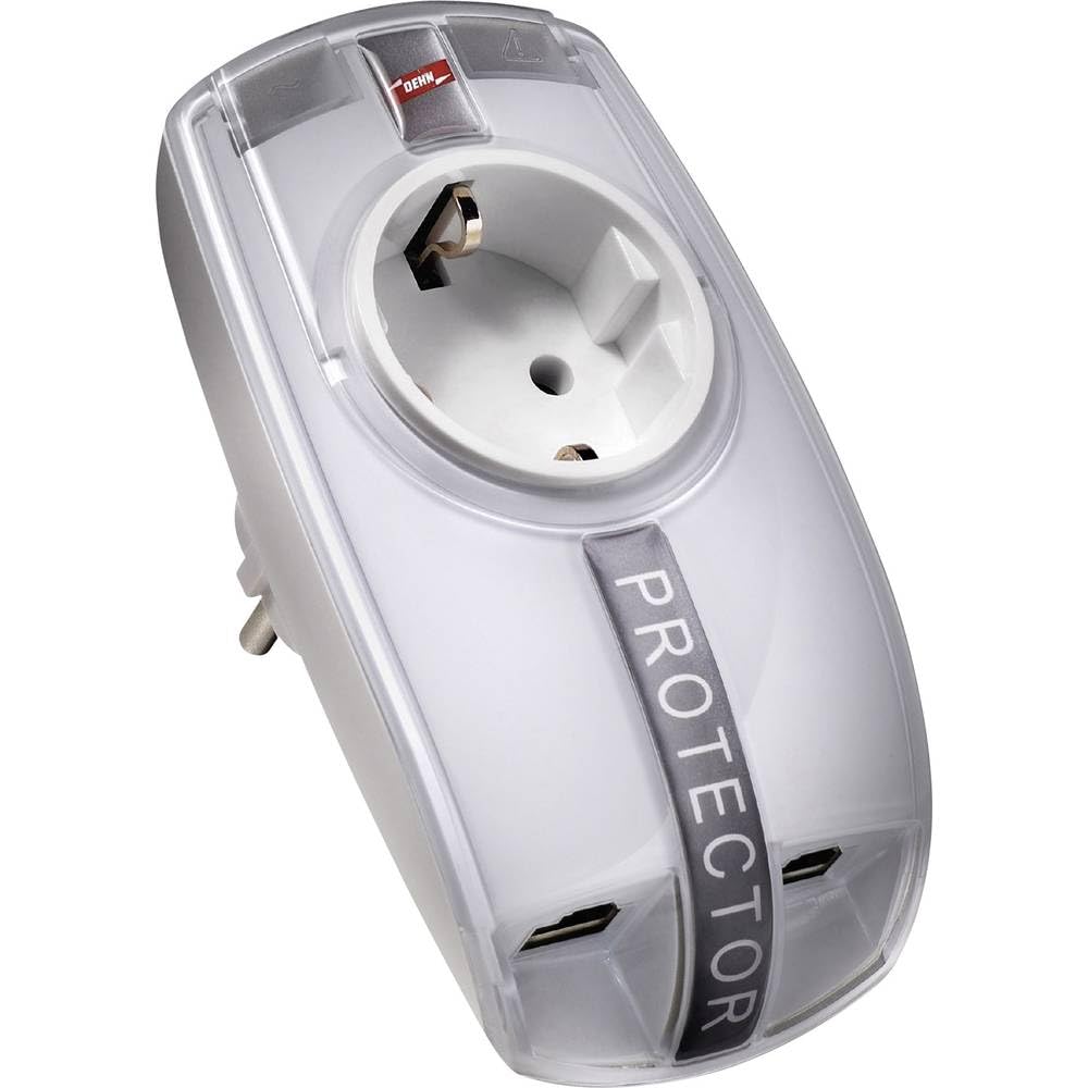 Dehn DPRO 230 LAN100 Ochrona przeciwprzepięciowa 1 Wyjście sieciowe 230 V Biały - Zabezpieczenia przeciwprzepięciowe (1 Wyjście AC, 230 V, 50-60 Hz, 16 A, Biały, Sieć)