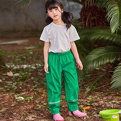Boys Girls Rain Pants Kids Toddler Unisex Rainwear Outdoor Solid Color Elastic Waist Waterproof Mud Play Trousers4