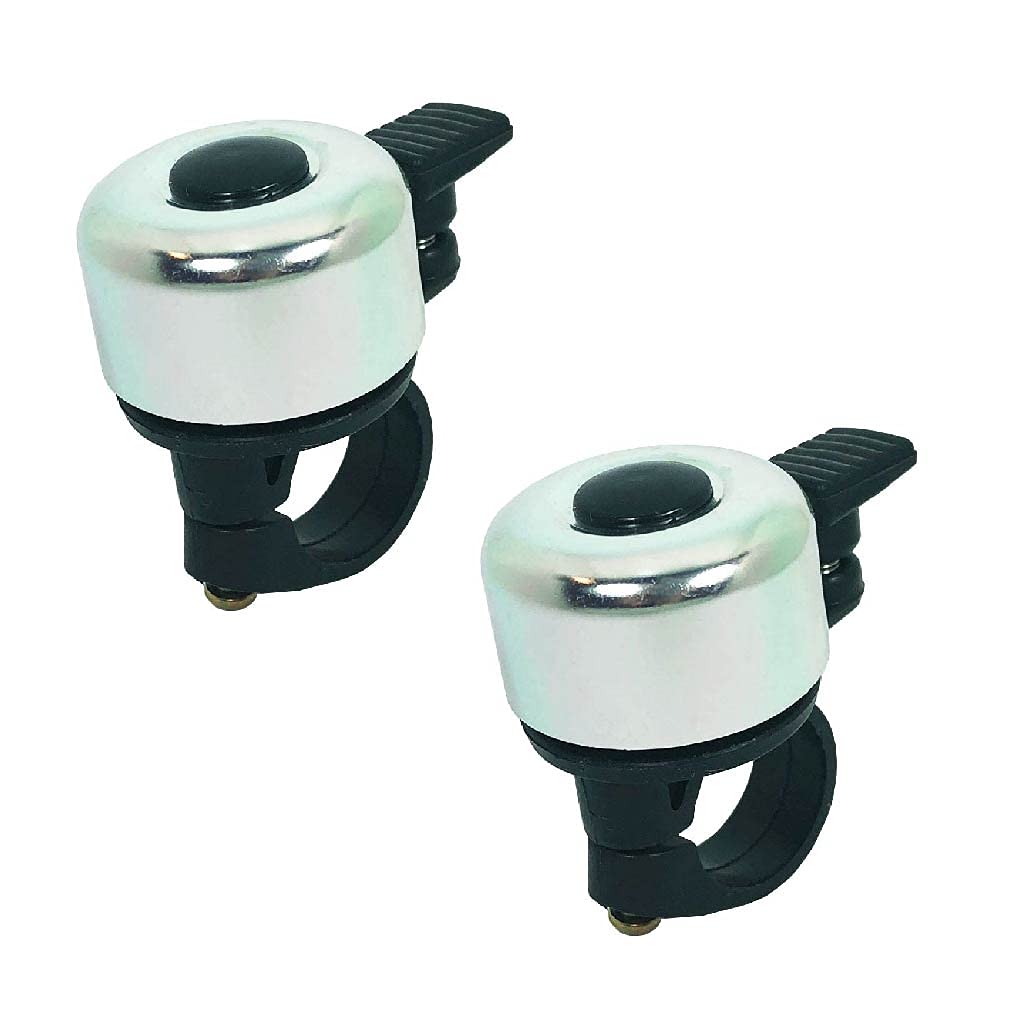 ABSOAR Cycling Bike Bells for Kids Girls Boys Mountain Bike Adults Women Men Road Silver Gold Yellow Red Blue Bicycle Bells, 2 Packs