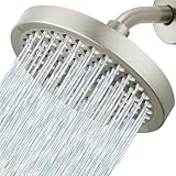 Voolan High Pressure Rain Shower Head - Luxury Modern Look - The Perfect Adjustable Replacement For Your Bathroom Showerhead - Comfortable Shower Experience Even at Low Water Flow (6” Brushed Nickel)