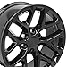 OE WHEELS CV98 20x9 Snowflake Wheels - Gloss Black Rims 20 Inch Set of 4, 6x139.7 Wheels - Optional TPMS & 275/55R20 Tires and Rims Packages – Fits Silverado 1500 & GM Full Size SUVs (Set of 4)