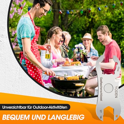 YODEN Gasflaschenschlüssel Edelstahl - Multi Funktion Mit Starkem Magnet und Flaschenöffner - Outdoor Gasregler Schlüssel