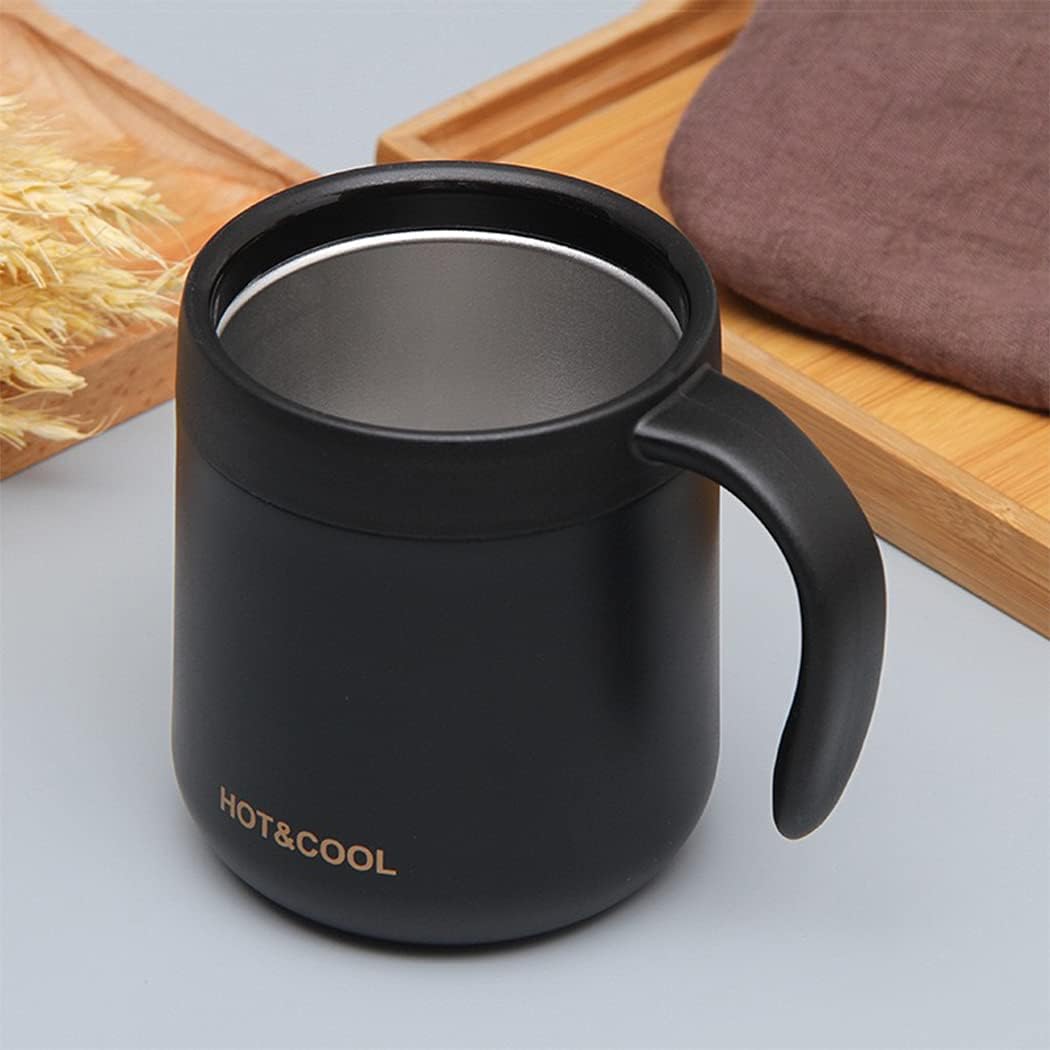 Buy 12 Oz Insulated Coffee Mug Stainless Steel Coffee Mug With Handle Coffee Travel Mug Simple Modern Coffee Cup With Lid For Home Office Outdoor Black Online In Hong Kong B0978pds19