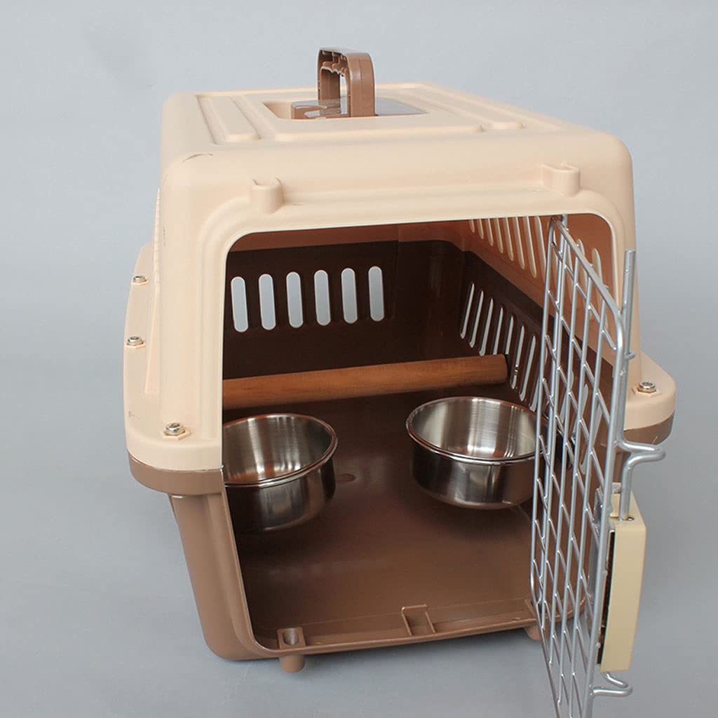 Gabbia Voliera Scatola per Pappagallo per Animali Domestici, Valigia Portatile per Birdcage per Piccolo Pappagallo, canarino o Altro Piccolo Box di Volo Animale Bird Cage (Color : Brown)
