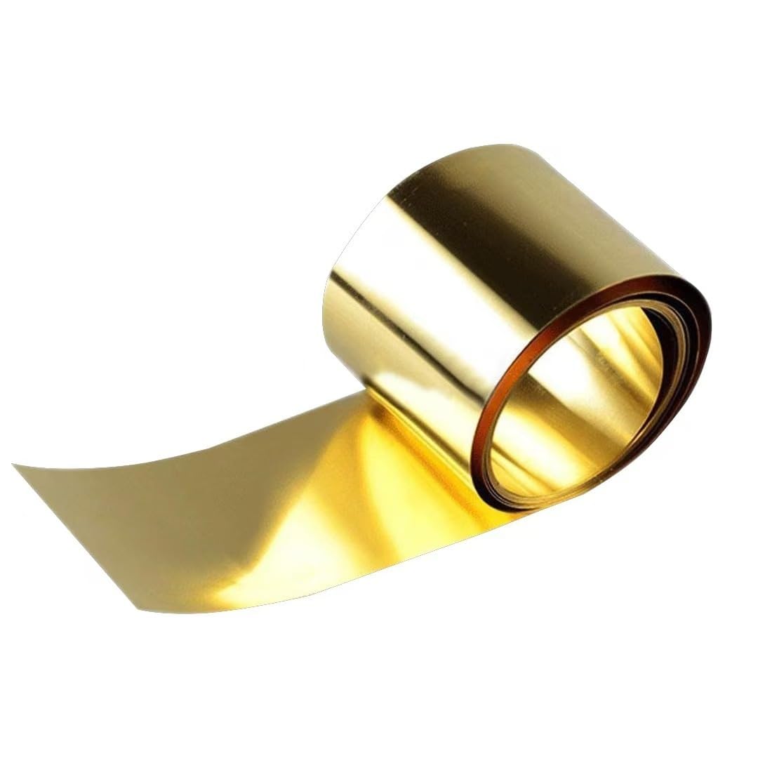 Premium H62 Brass Foil Roll - 0.4mm Thick, 10-40mm Wide, 1M Long for Electronics, Crafts, and Construction(20mm)
