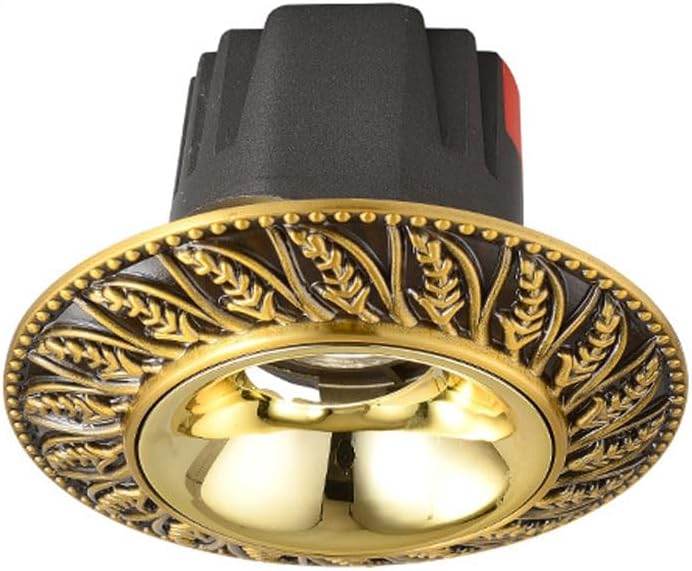 8W Led Recessed Downlight, Eyeball Directional Anti-Glare Spotlight, Brassd Baffle Trim Downlight, 3 Color Temperatures Adjustable Ceiling Lamp for Living Room Corridor Bedroom