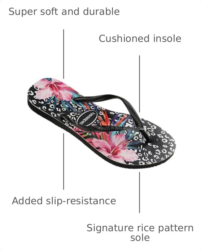 Image of Havaianas Girls Kid's Slim Animal Floral Flip Flop Sandals
