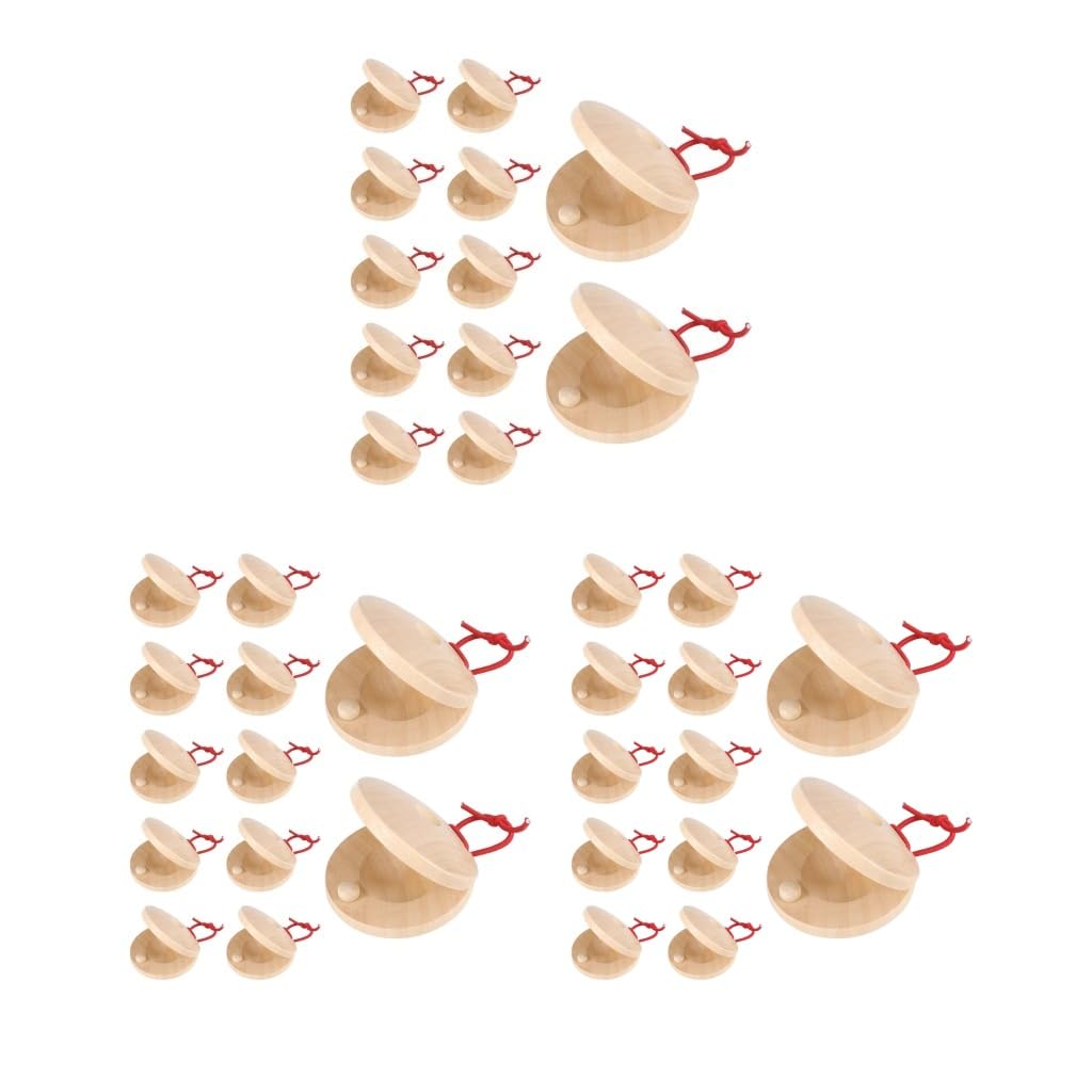 Juego de 3 12 castañuelas españolas de mano para niños pequeños y adultos
