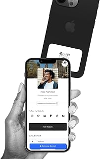 Linq Tap XL - NFC Tap & QR Technology - Add to Your Phone to Share Contact Info, Social Media, Websites, and More! (Matte White)