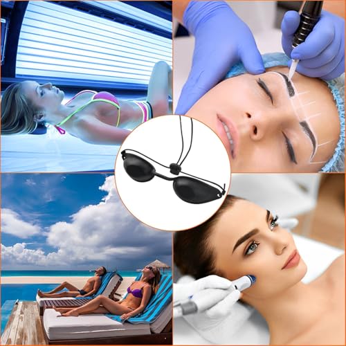 AOEVUIR 2 Pcs Solarium Brille LED Schutzbrille, UV Solarium Schutzbrille Solariumbrille Sonnenschutz Brille für Sonnenbank Beauty Patienten Sonnenbrille IPL Behandlung LED Lichttherapie
