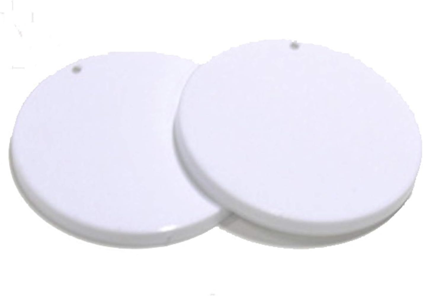 25 Round White Keychain Keyring Blank Sublimation Heat Transfer Polymer PVC 45mm Gift Craft