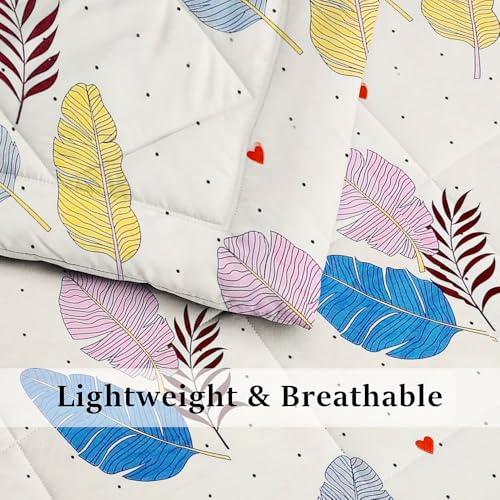 Image of HOMEKART Microfiber Reversible Printed Comforter for Single Bed (90x60 Inch) - Ultra-Soft Lightweight AC Blanket for Summer, All-Season Quilt /Duvet, Cozy & Breathable-White & Blue