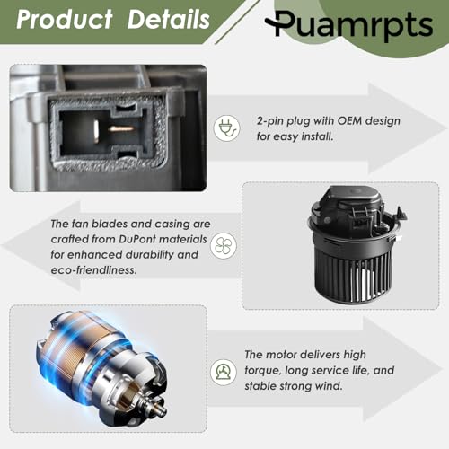 Image of AC Heater Blower Motor Assembly Compatible with Nissan Vehicles - Sentra 2013-2017, Tsuru 2013-2017, 1.6L, 1.8L, Sedan - Replace# 700295, 272263SG0A