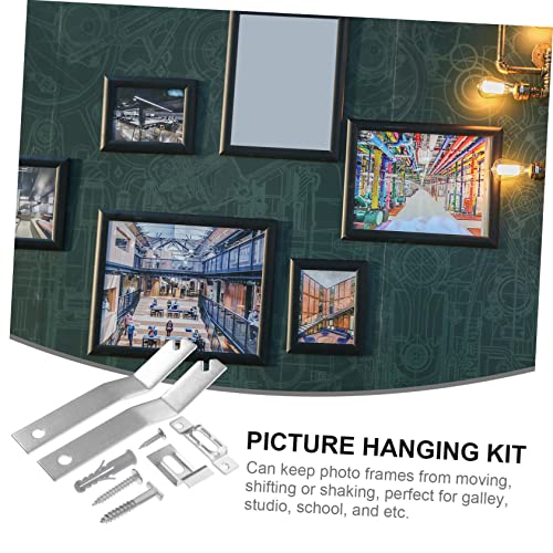 Image of 2sets Locking Hardware Picture Hanging Kit Secure -Theft Hooks for Picture Frames Easy to Install Hangers for Hotels and Art Displays