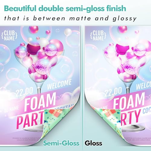 Koala Thin Double Sided Semi-Gloss Photo Paper 11X17 Inch 100 Sheets 32LB for Inkjet and Laser Printer for Menu Flyer Print by KOALA PAPER - Image 4