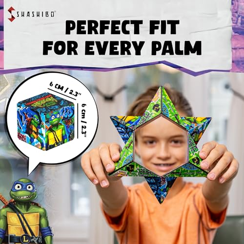 Image of Shashibo Teenage Mutant Ninja Turtles Magnetic Puzzle Cube, Fidget Toy | 100+ Possible Shapes, Stress Relief Fidget Toy For Adults & Kids, Fun Shape Shifting Puzzle Box For All Ages