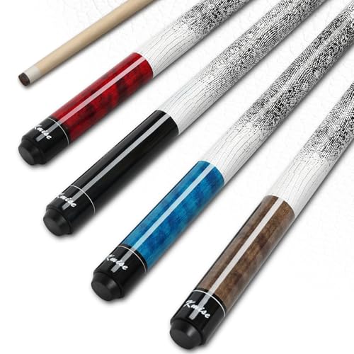 Kmise Pool Sticks Set of 4: 58'' Canadian Maple Low-Deflection Billiard Cue Stick W/ 13mm Leather...