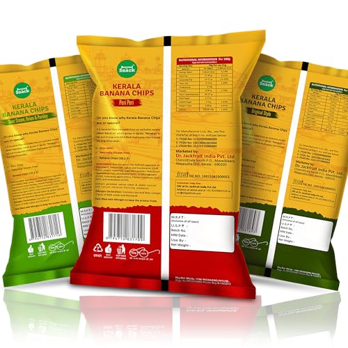 Image of Beyond Snack Nendran Kerala Banana Chips | Combo pack (Original salted, Peri Peri, Sour cream Onion & Parsley)| Thin Crunchy Crispy Snack |300g (100g*3packs)