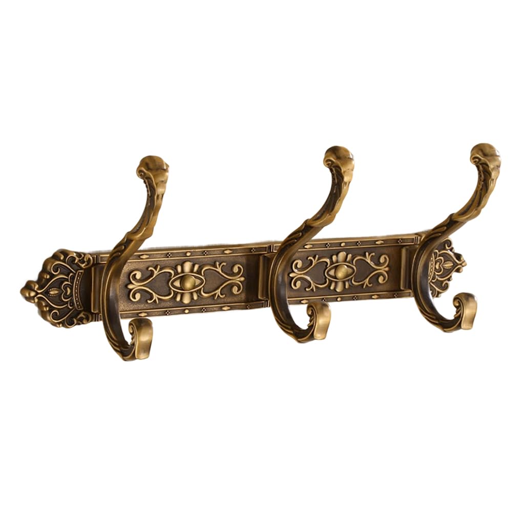 ZHOUXIAO Vintage Metal Coat Rack Wall Mounted with Hooks, Antique Heavy Duty Coat Hook Rail, Hat Robe and Towel Hooks Rack for Bathroom, Entryway, Mudroom 6Hook