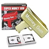 FUFRE Geldpistolen Set, Money Gun Mit 100 Stück 100 Dollar Scheine, Machen Es Regen Geld Shooter, Realistische Requisiten Bringen Ihnen Eine Realistische Und Interessante Erfahrung (Gold)