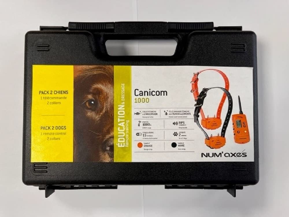 NUM'AXES Ensemble D’ÉDUCATION Pack CANICOM 1000 Orange pour 2 Chiens