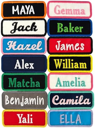 Custom Name Patch Personalized Tag - For Backpacks, Uniforms, Jackets, Hats, Costumes And More - Choose Your Background Fabric, Thread Colors And Font - Iron On Or Sew On (1 Patch)