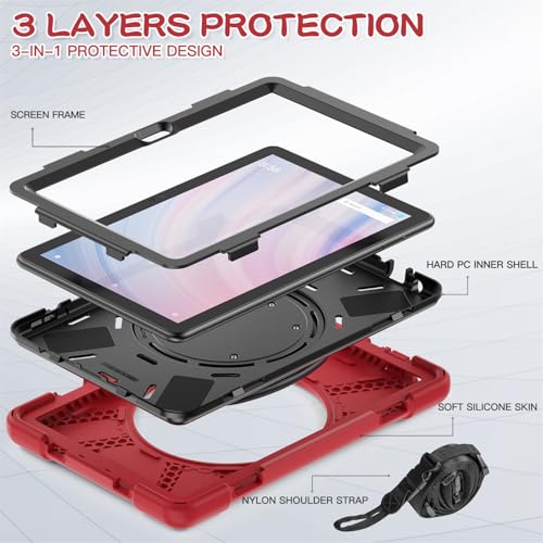 Accessoire Fire HD 10 coque de protection rotative rouge 13e génération 2023