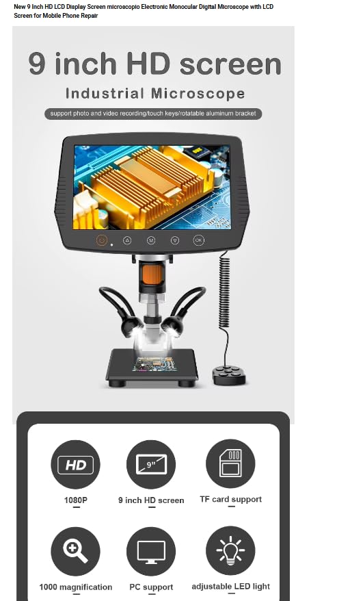 MS3 9 cali HDLCD DisplayScreen Microscopio ElectronicMonokularowy mikroskop cyfrowy z ekranem LCD do naprawy