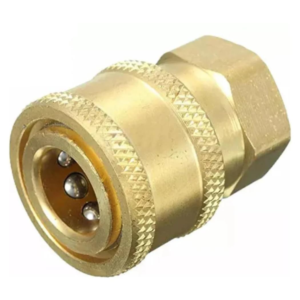 Heavy-Duty 1/4" Quick Connect Pressure Washer Coupler | Solid Brass Female Socket Fitting for Car Washer Guns, Foam Cannons & Spray Nozzles-image-25