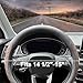 LKWLIKEI Nappa Leather Steering Wheel Cover,Elegant Diamond Checkered Design, Non-Slip wear-Resistant, Enhance Driving Comfort, Suitable for Steering Wheel Diameter 14 1/2‘-15’ Models.Black Brown
