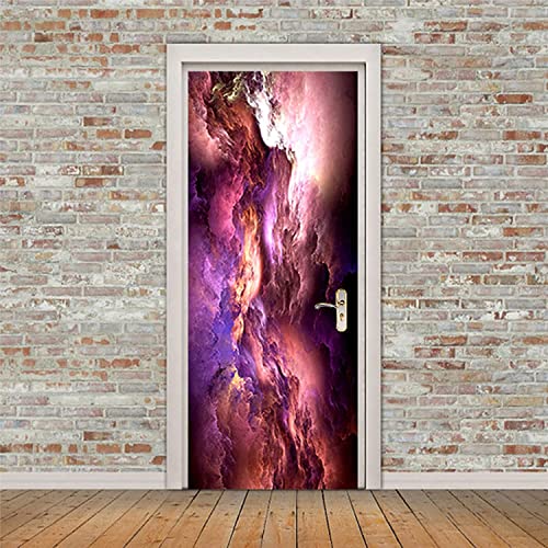 3D Heminredningsdörrklistermärke Fantasy Universum Galax Rymden Stjärnhimmel Peel And Stick Dörrklistermärken Självhäftande Dörrtapet Vattentät Avtagbar 90 X 200 Cm Dörrmålningar Dekal För Sovrumsgar